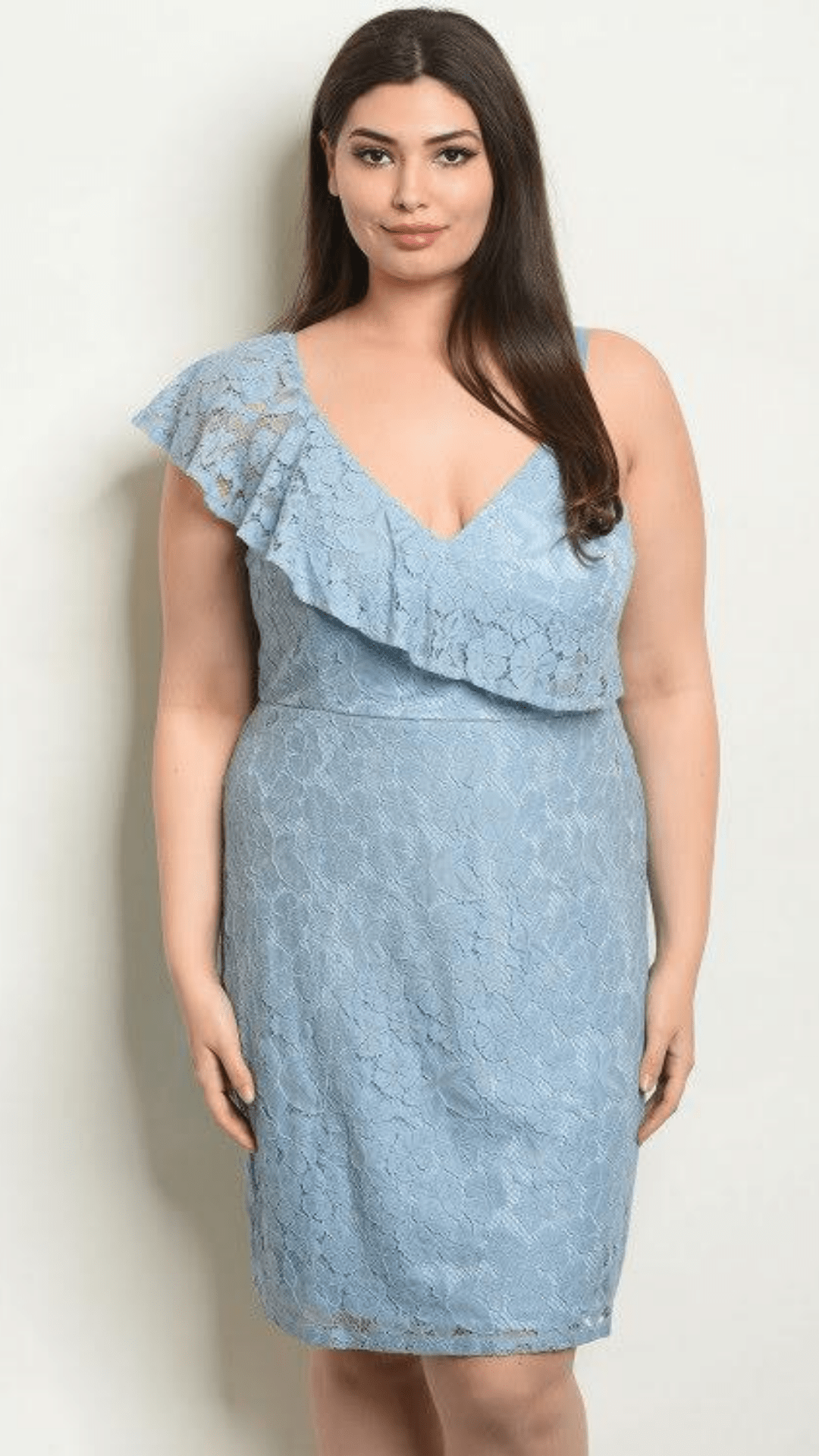 Mid-size Chambray Blue Lace Dress
