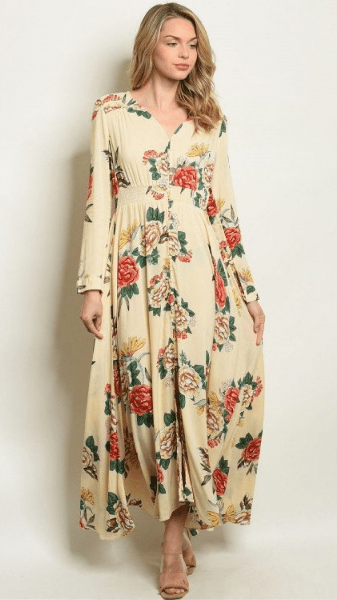 Mid-size Fit and Flare Floral Dress