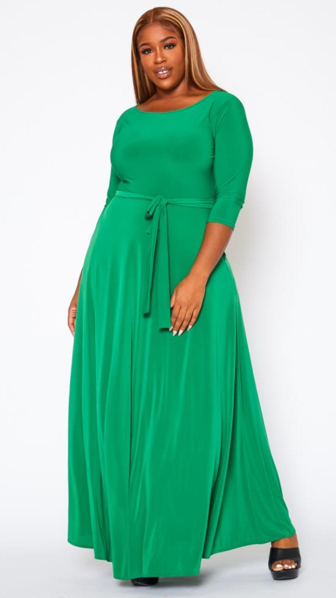 Plus Size Green Maxi Dress