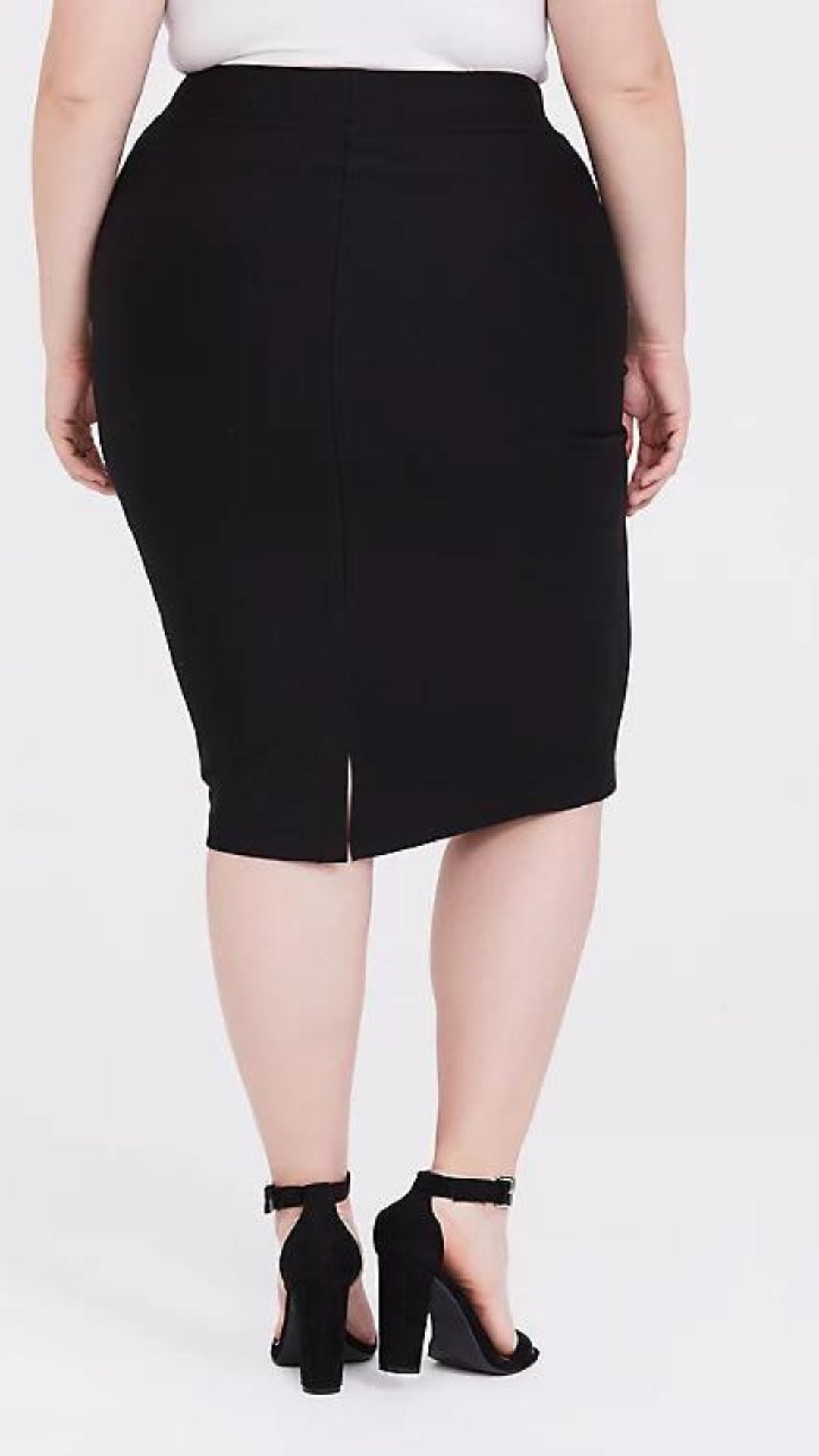 Plus Size Black Suede Skirts