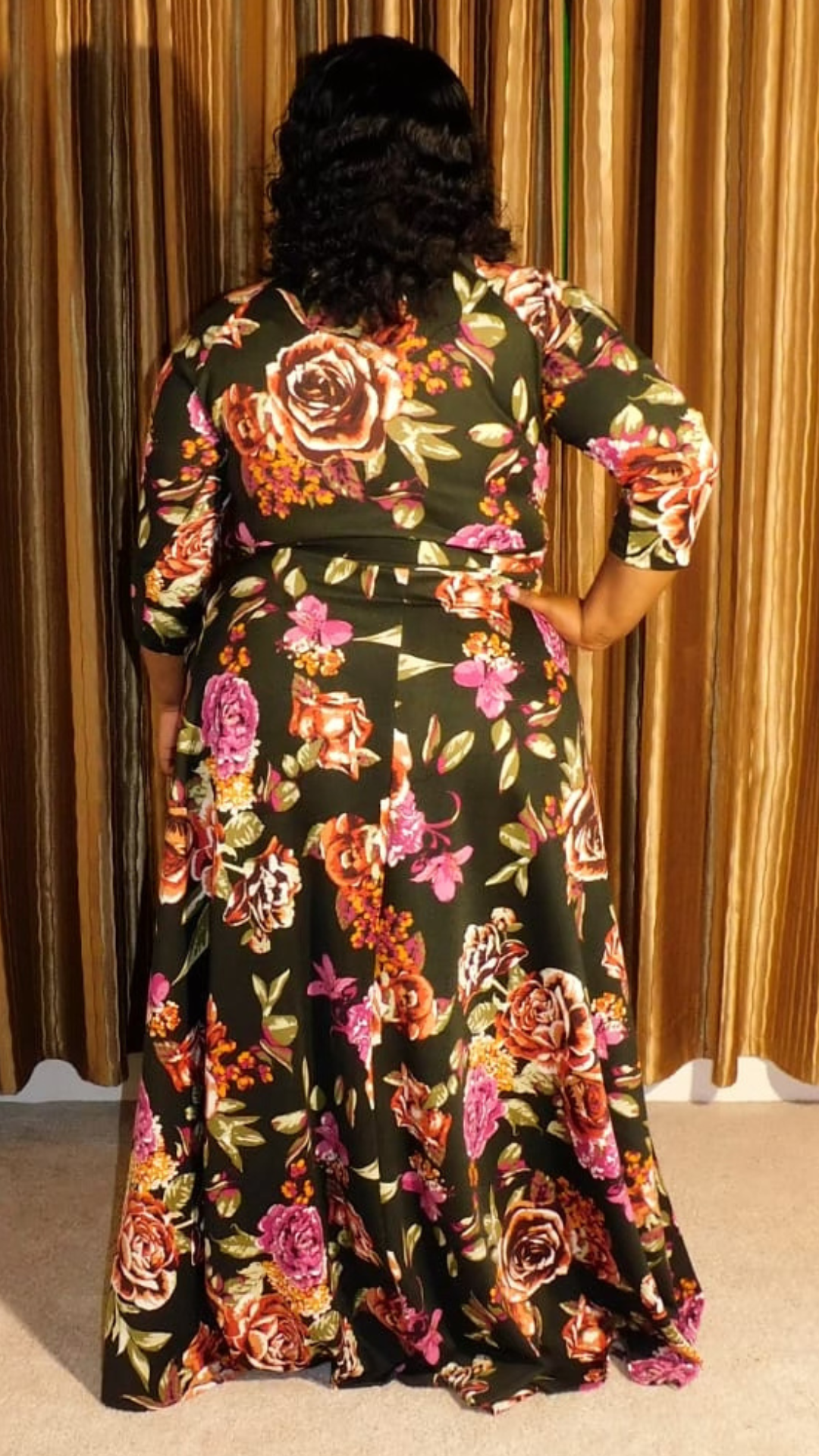 Plus Size Floral Mix Print Wrap Maxi Dress
