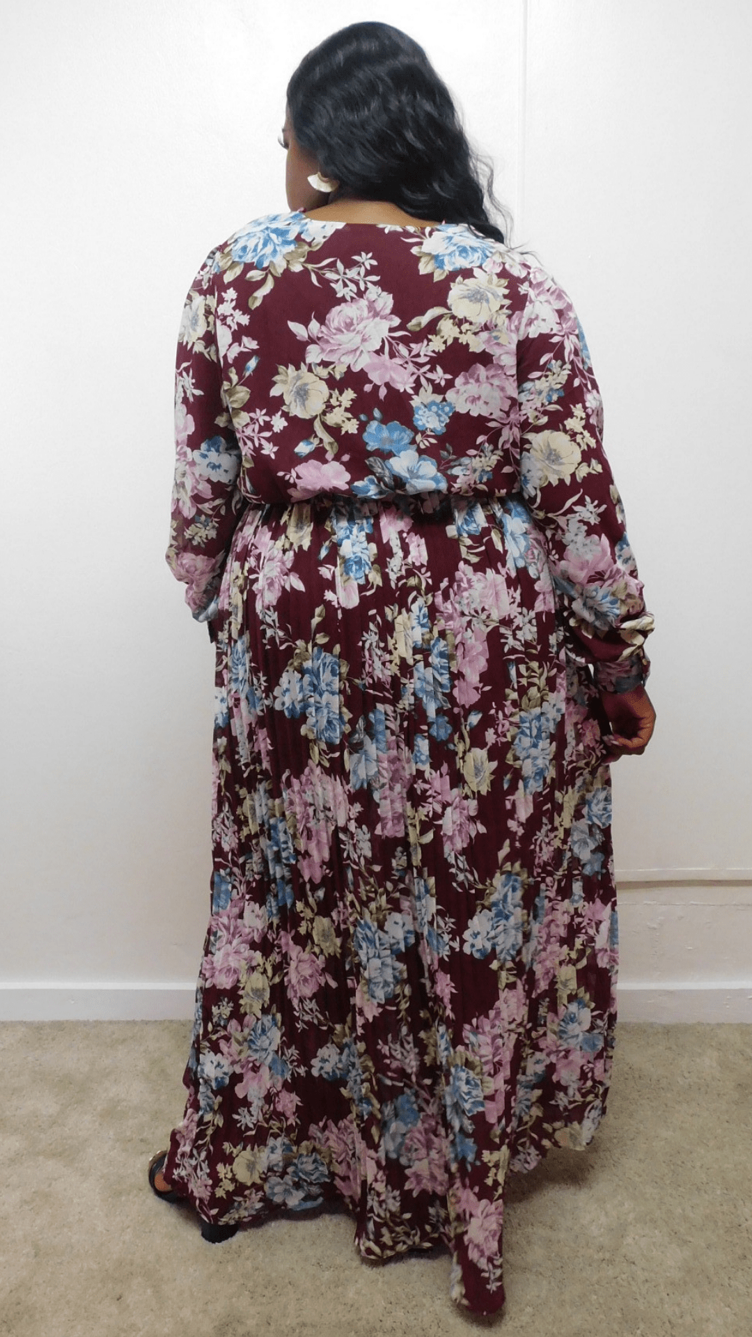 Plus Size Plum Maxi Floral Dress