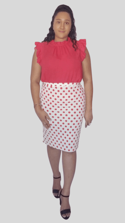 Mid-Size Red Polka Dot Skirt
